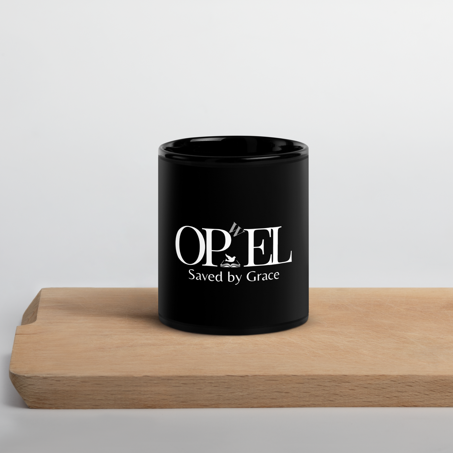 Saved by Grace - Black Glossy Mug