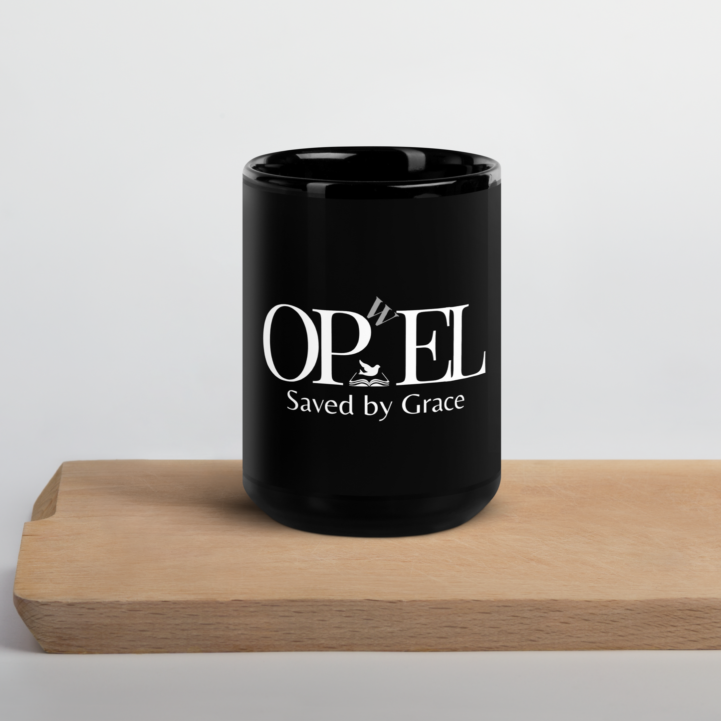 Saved by Grace - Black Glossy Mug